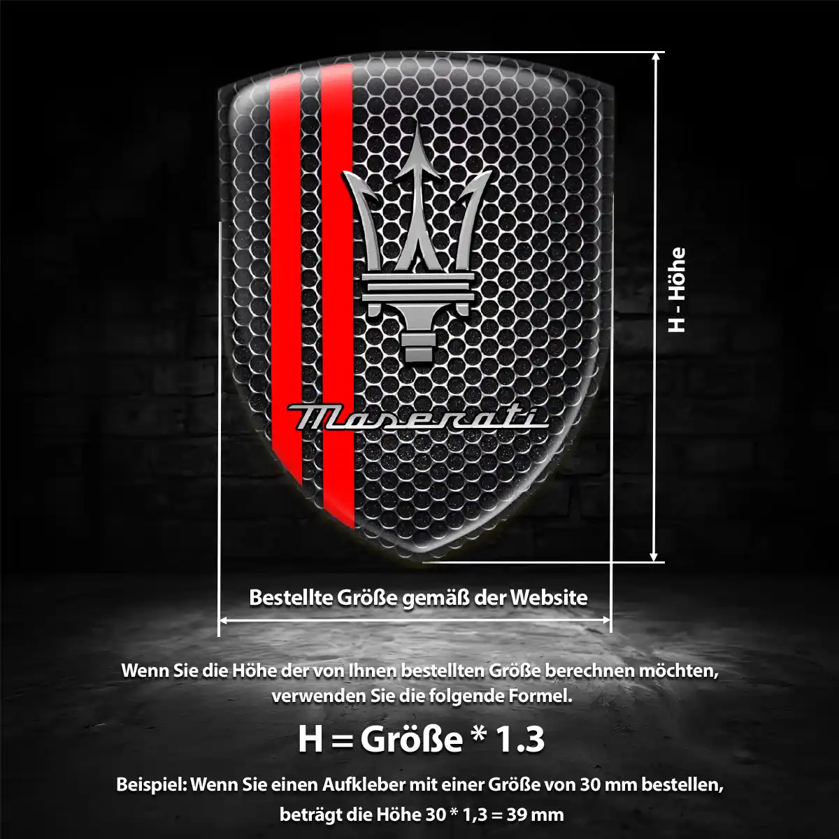 Maserati Aufkleber Emblem Hohe Qualität