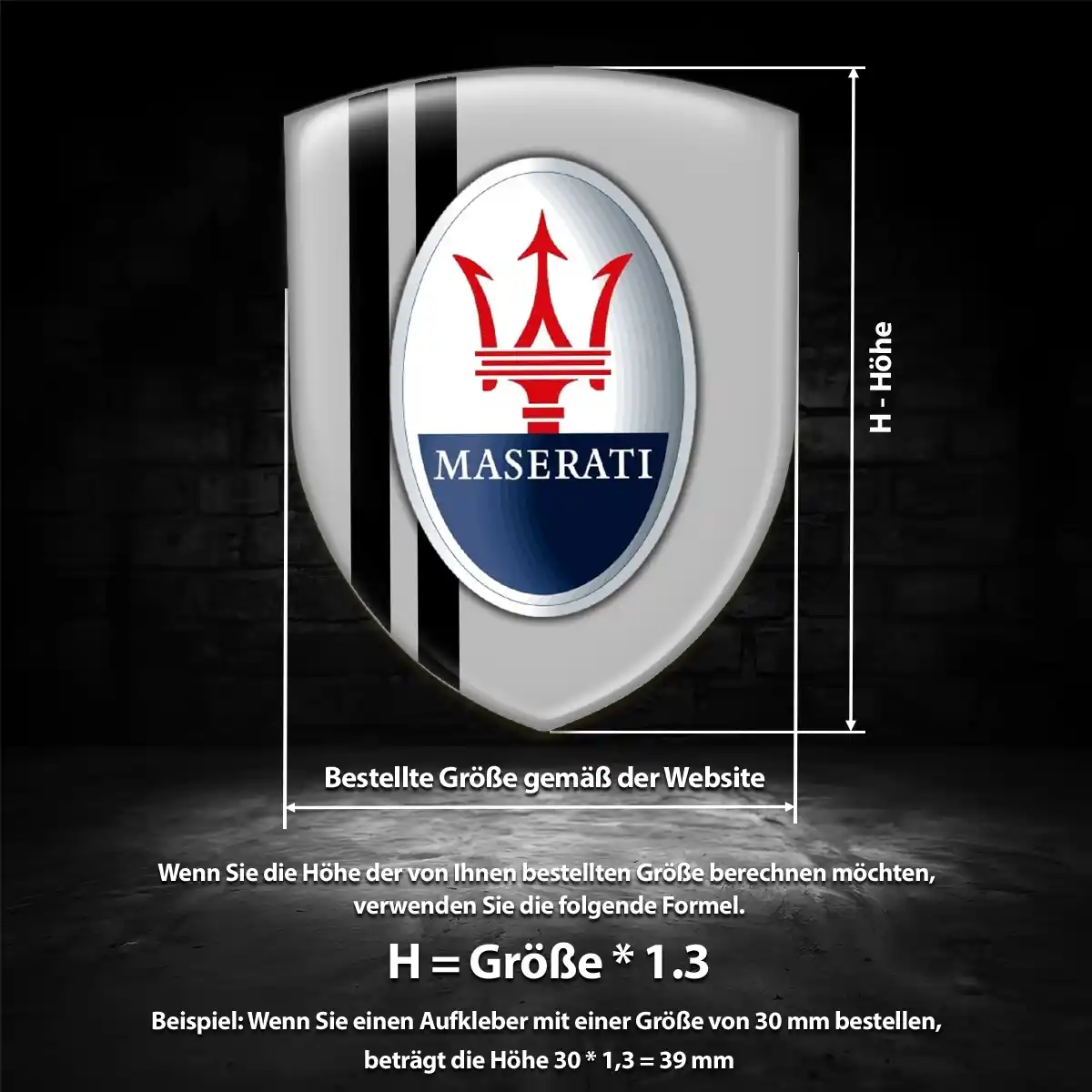 Maserati Aufkleber Emblem Premium-Edition
