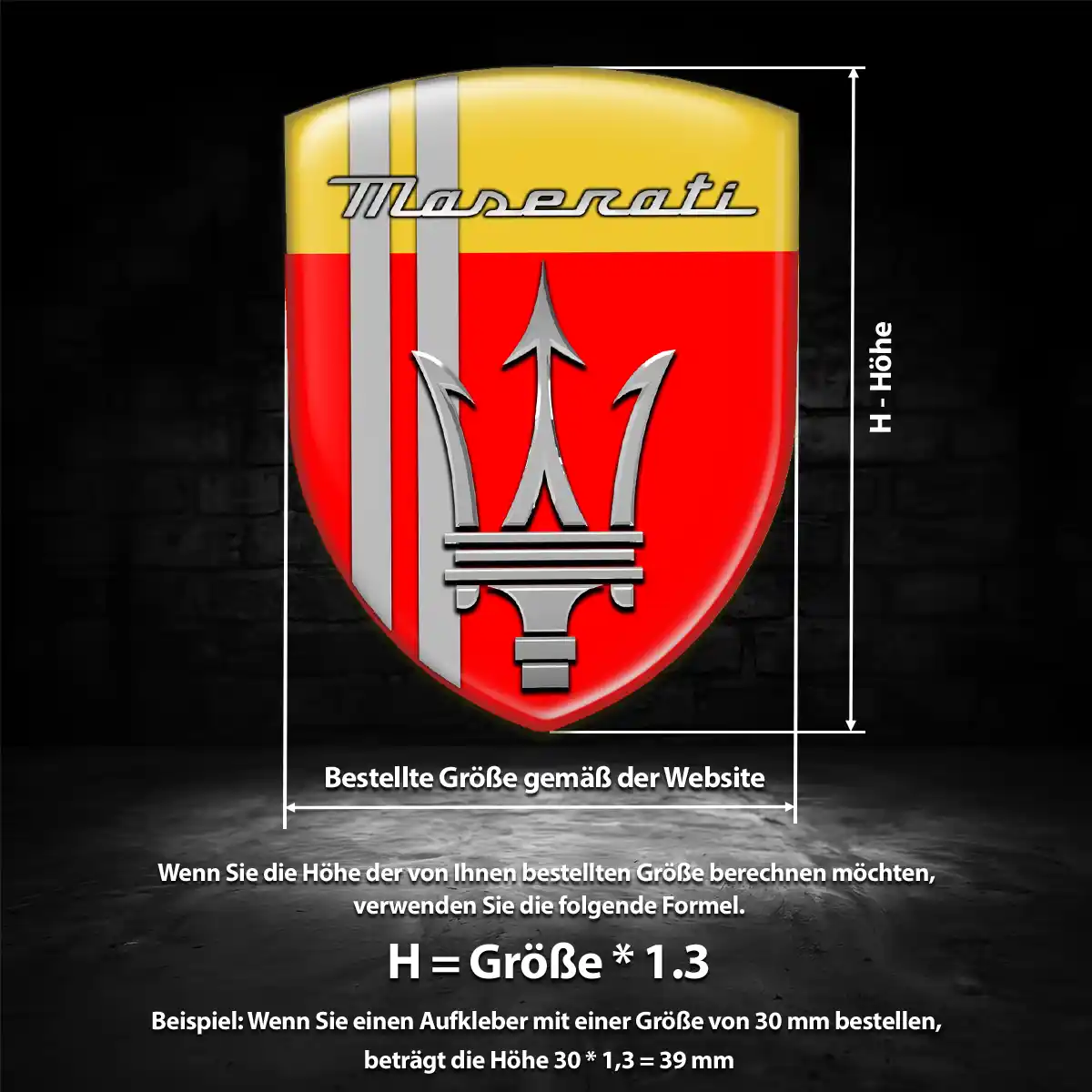Maserati Aufkleber Emblem Stilvolles Design