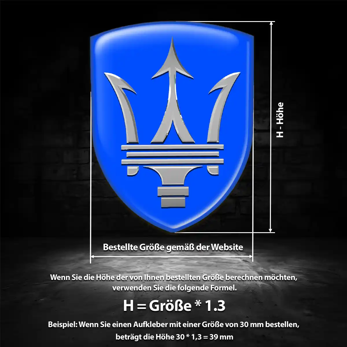 Maserati Aufkleber Emblem Wappen Auto Hohe Qualität