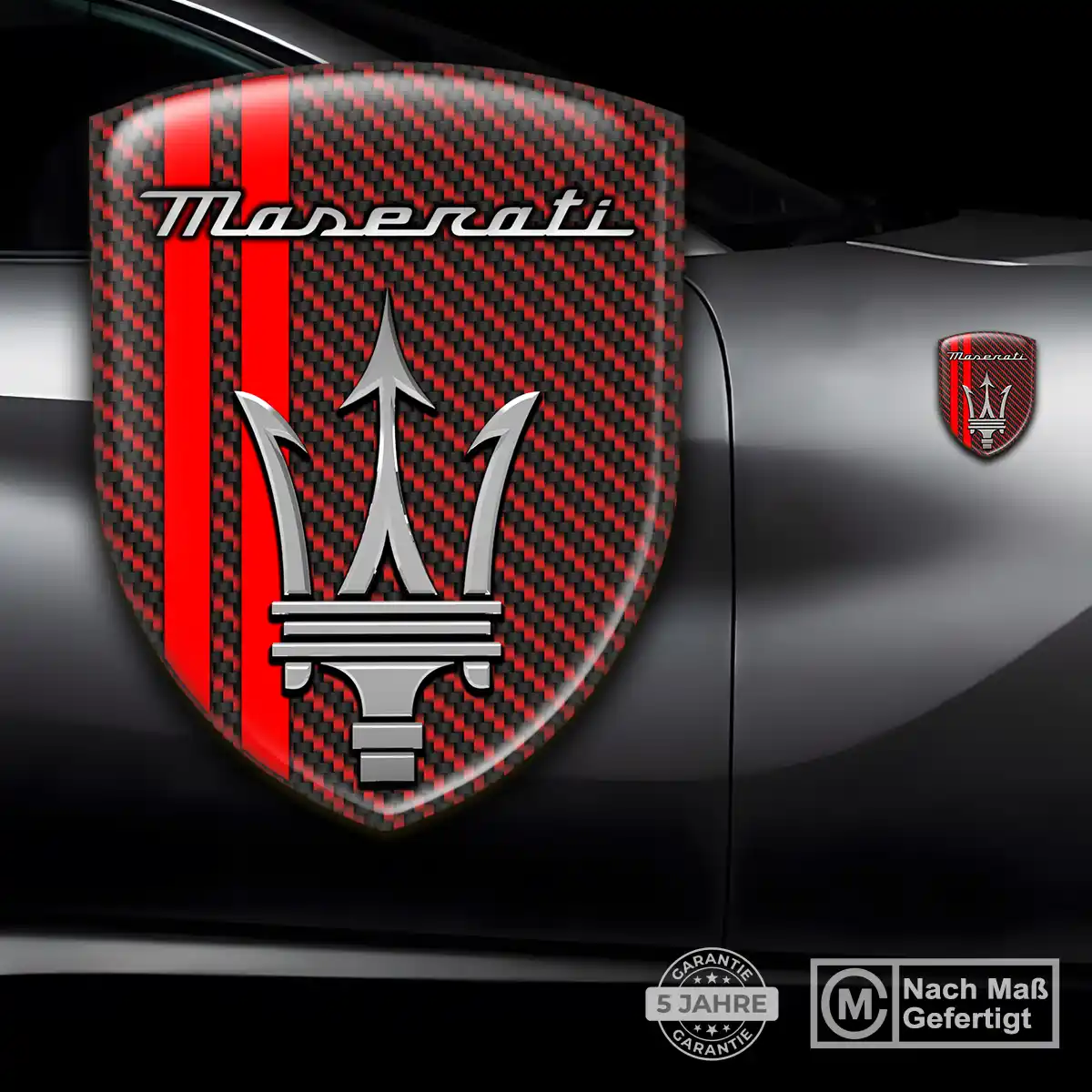 Maserati Aufkleber Emblem Wappen Auto Premium-Edition