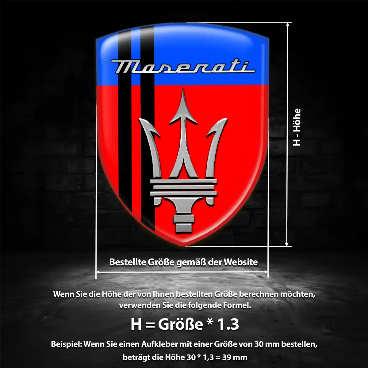 Maserati Aufkleber Emblem Wappen Hohe Qualität