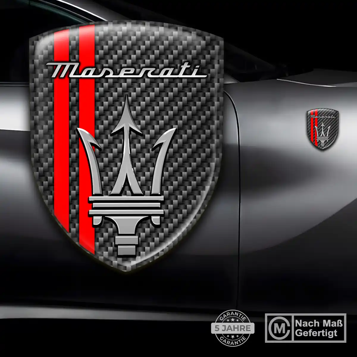 Maserati Aufkleber Emblem Wappen Premium-Edition