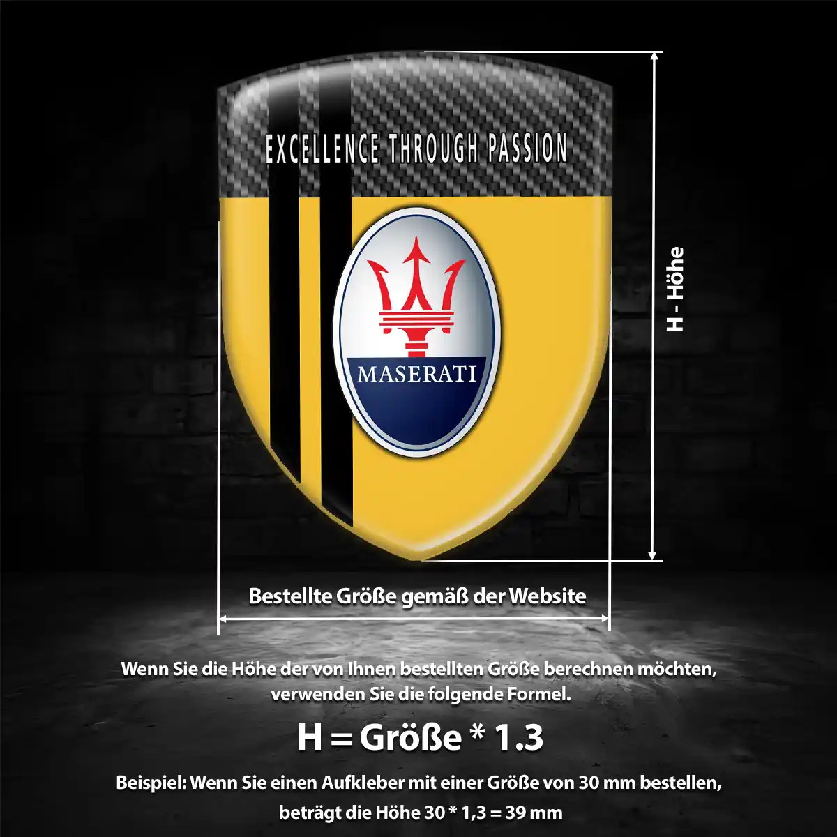 Maserati Aufkleber Emblem Wappen Premiumqualität