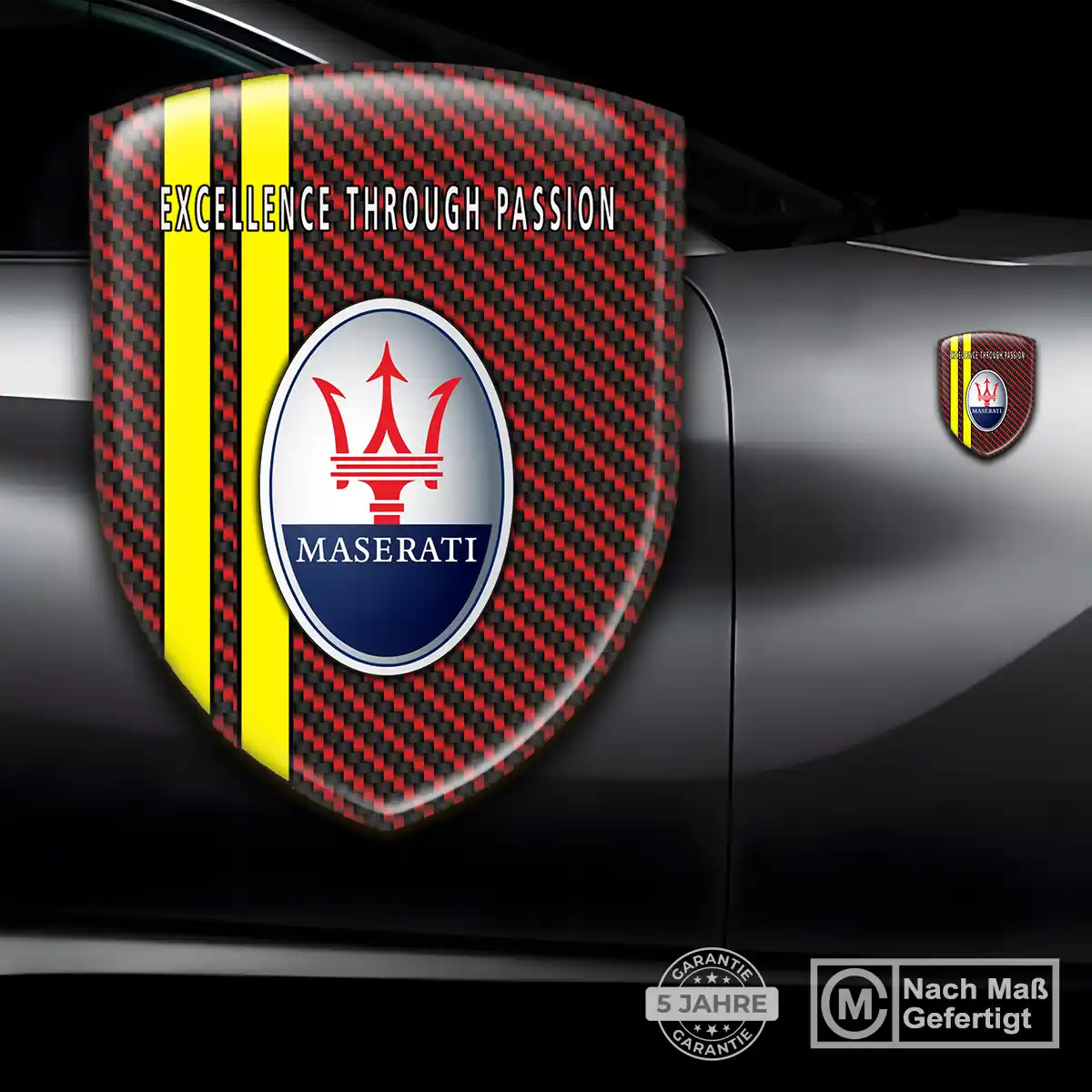 Maserati Aufkleber Emblem Wappen Stilvolles Design