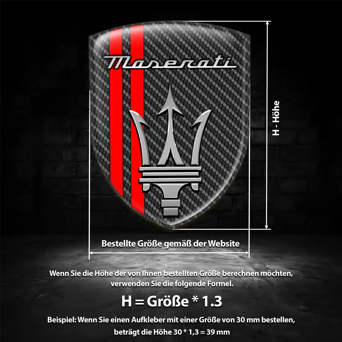 Maserati Aufkleber Embleme Silikon Auto Premium-Edition
