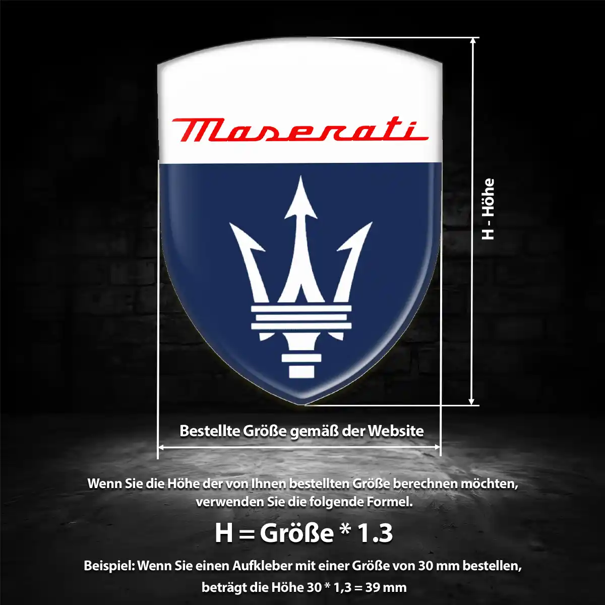 Maserati Aufkleber Embleme Silikon Premiumqualität