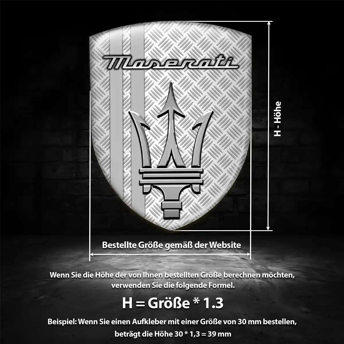 Maserati Aufkleber Silikon Embleme Premium-Edition