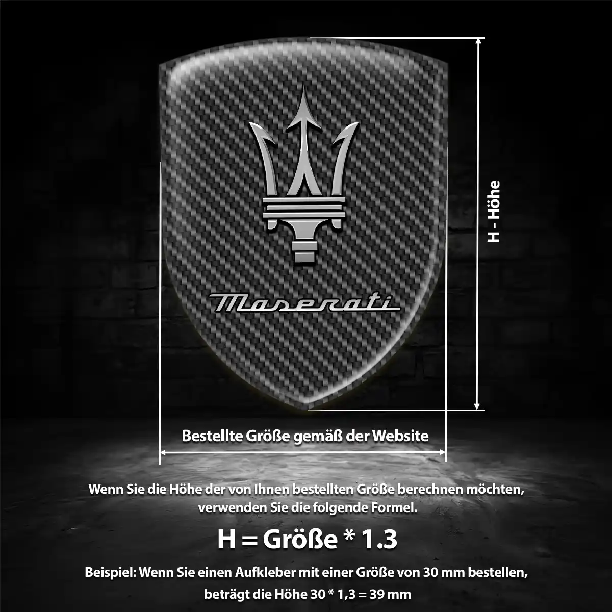 Maserati Aufkleber Silikon Embleme Premiumqualität