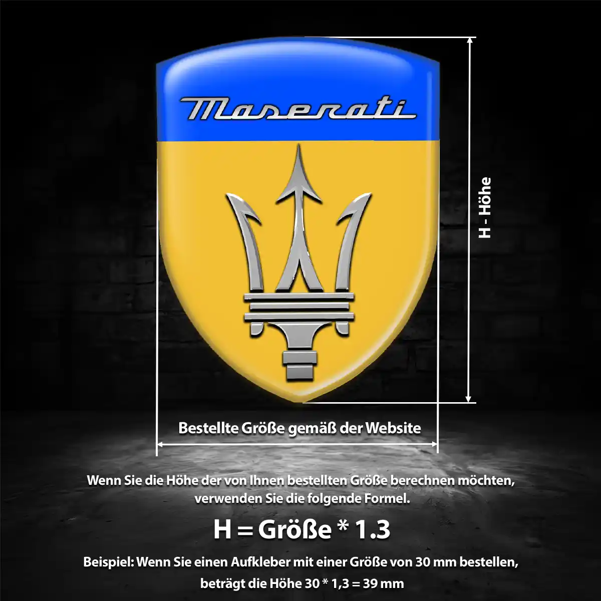 Maserati Aufkleber Wappen Auto Stilvolles Design