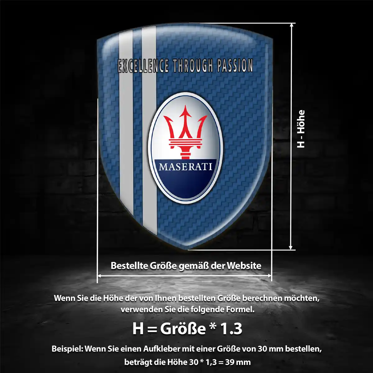 Maserati Aufkleber Wappen Emblem Auto Hohe Qualität