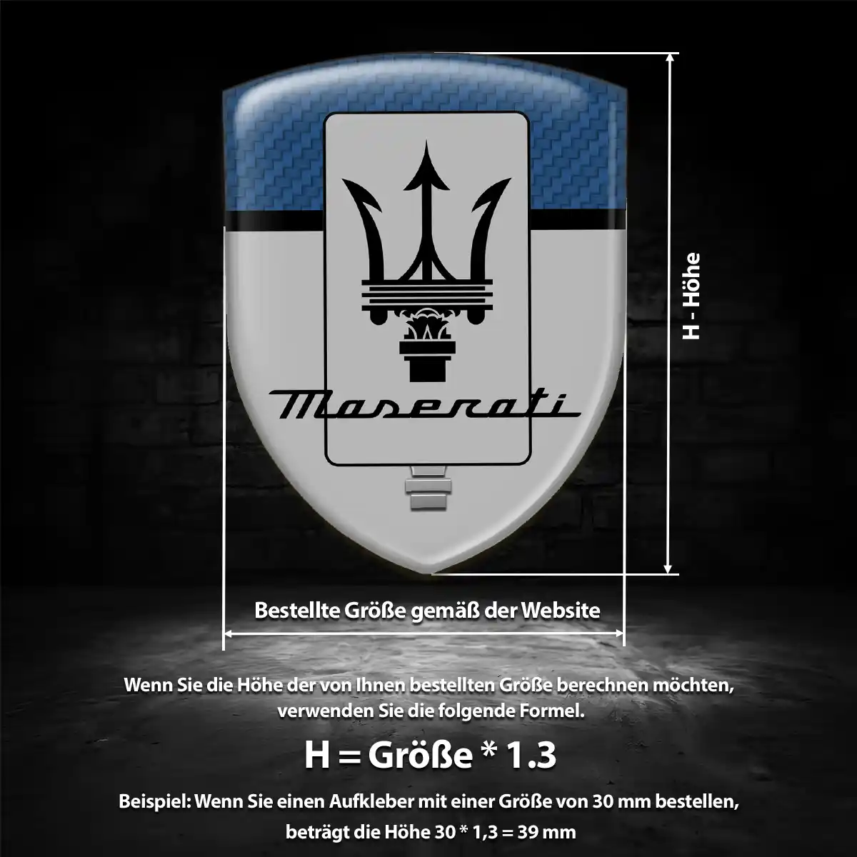 Maserati Aufkleber Wappen Emblem Auto Premium-Edition
