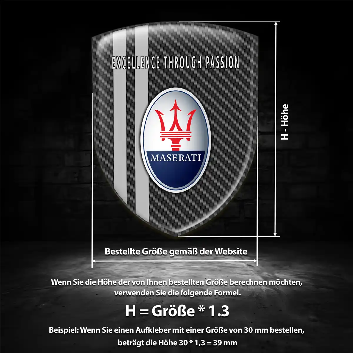 Maserati Aufkleber Wappen Emblem Auto Stilvolles Design