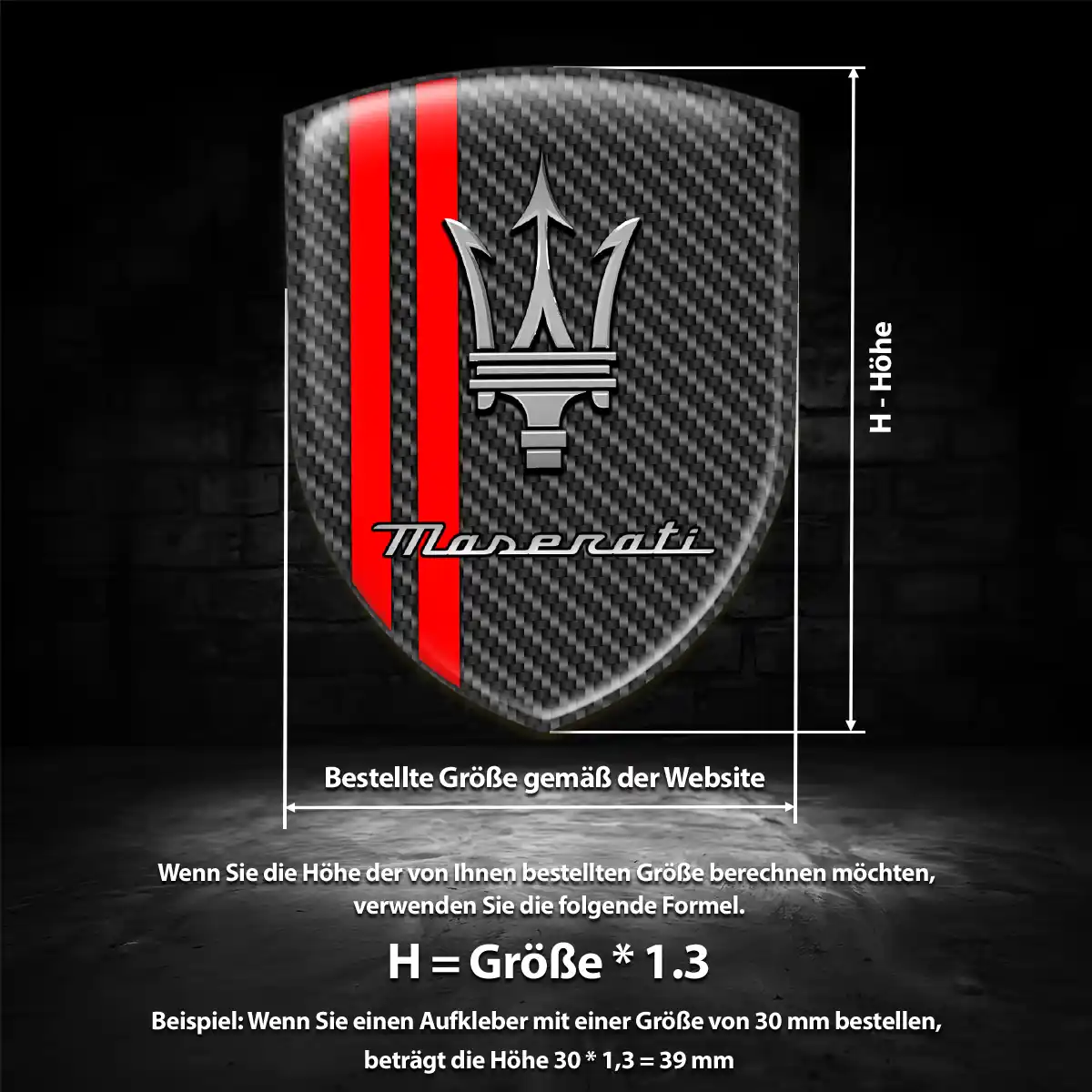 Maserati Aufkleber Wappen Emblem Hohe Qualität