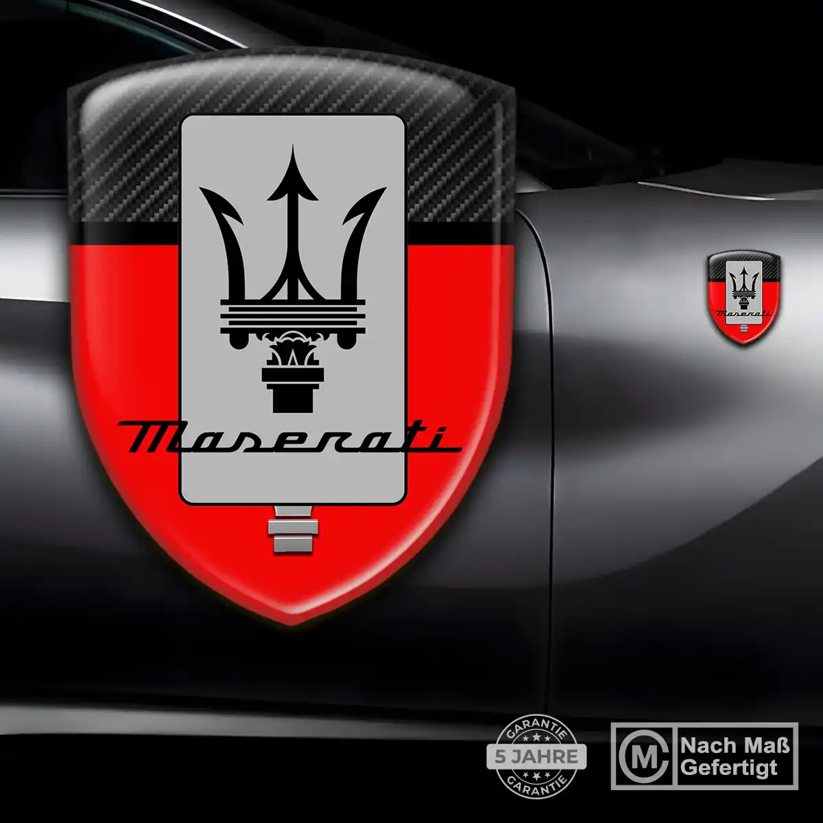 Maserati Aufkleber Wappen Emblem Premium-Edition