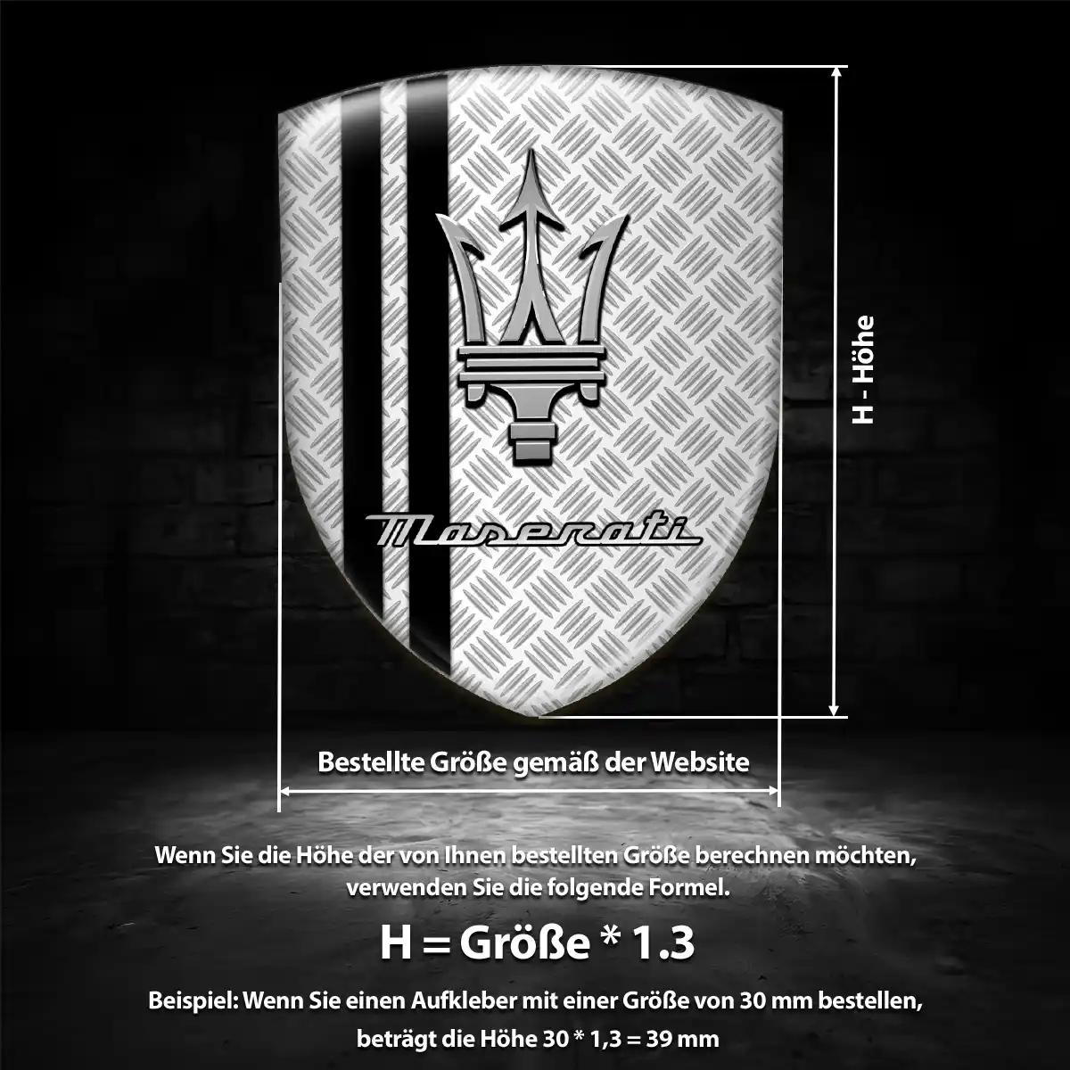 Maserati Aufkleber Wappen Emblem Premiumqualität