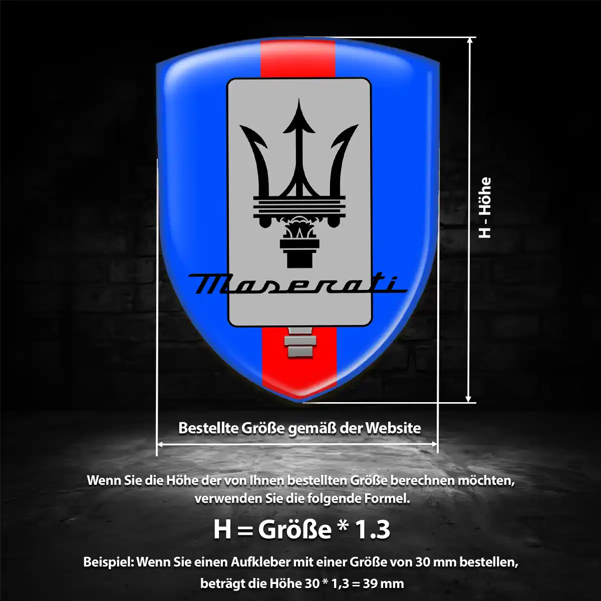 Maserati Aufkleber Wappen Emblem Stilvolles Design