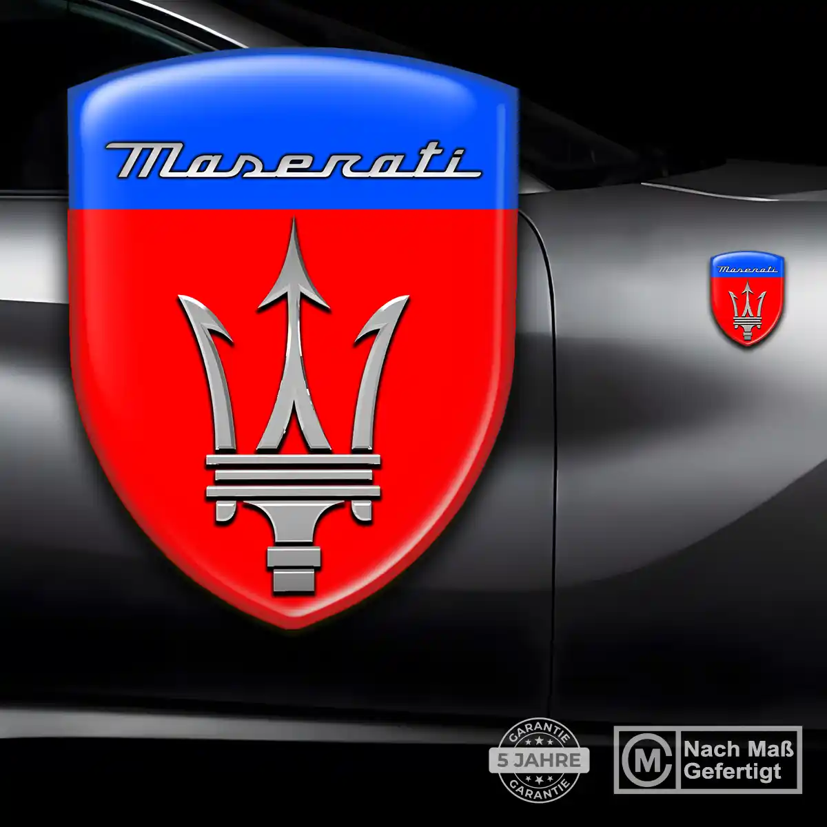 Maserati Aufkleber Wappen Premium-Edition