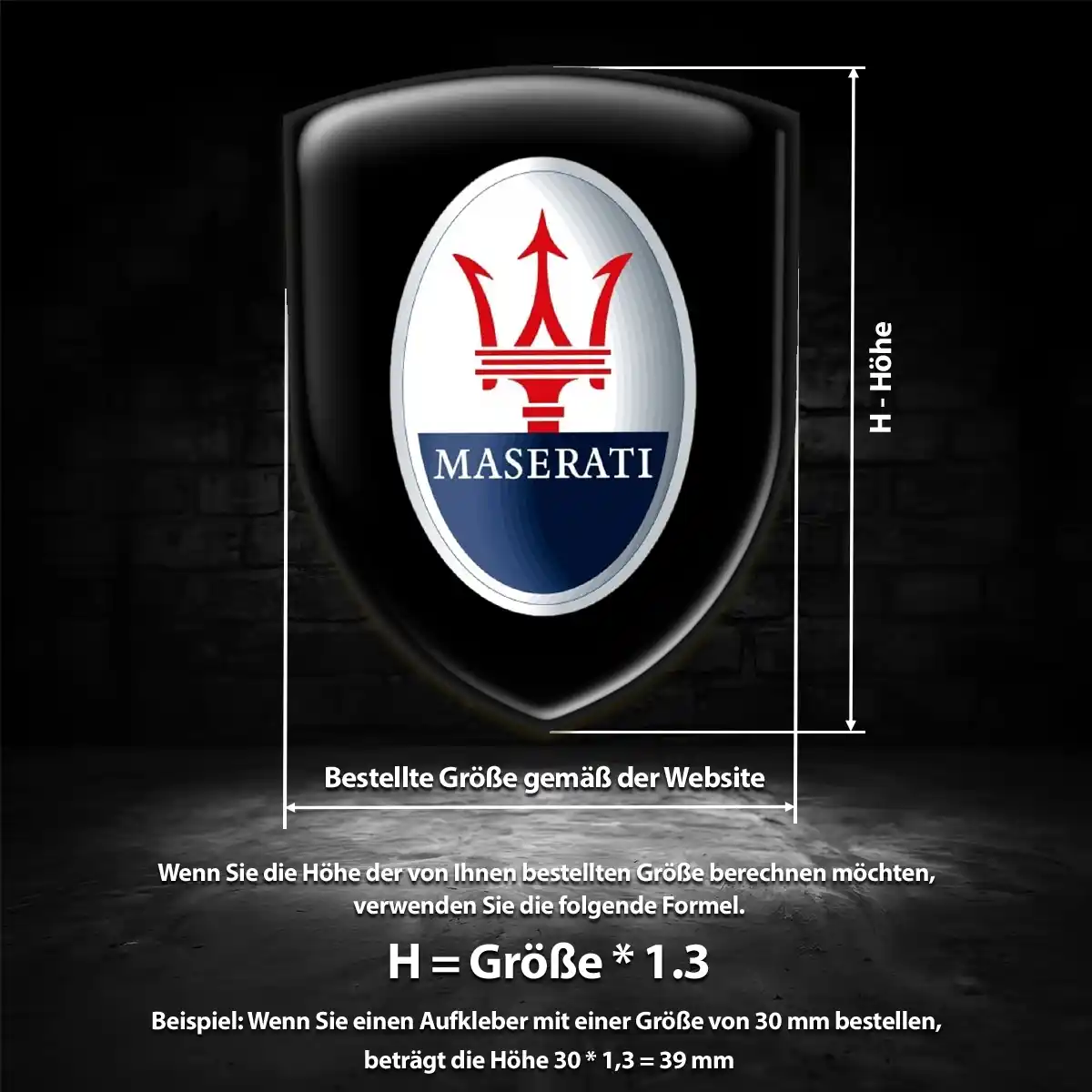 Maserati Aufkleber Wappen Premiumqualität