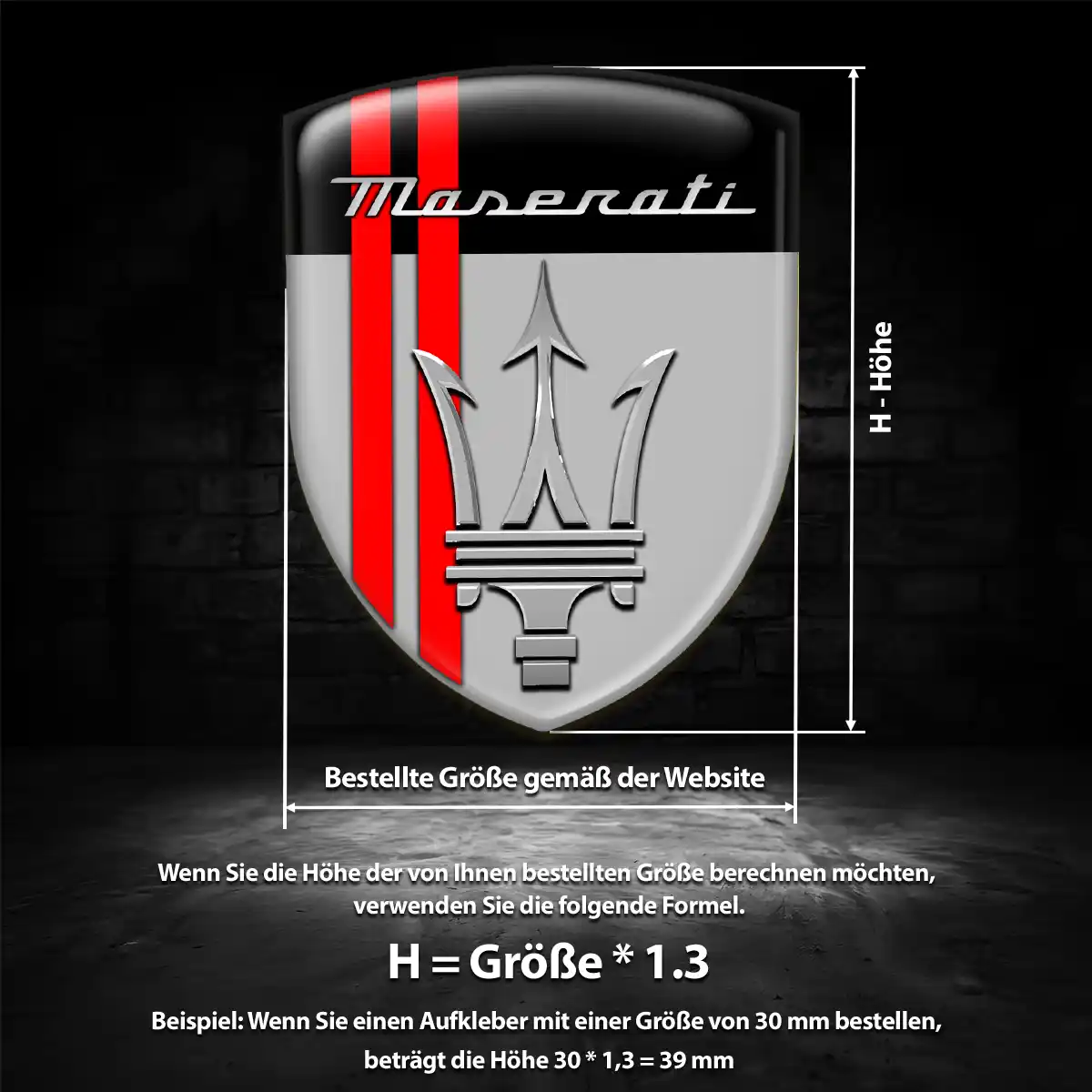 Maserati Aufkleber Wappen Stilvolles Design