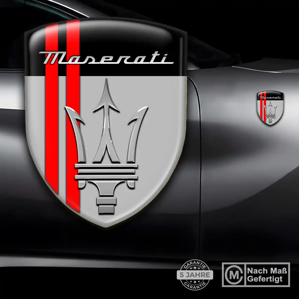 Maserati Aufkleber Wappen Stilvolles Design