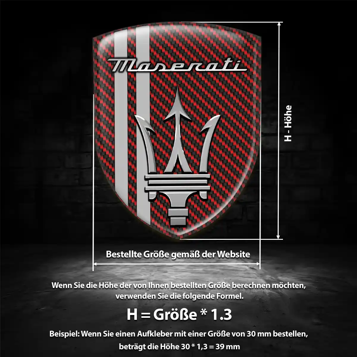 Maserati Emblem Aufkleber Auto Hohe Qualität