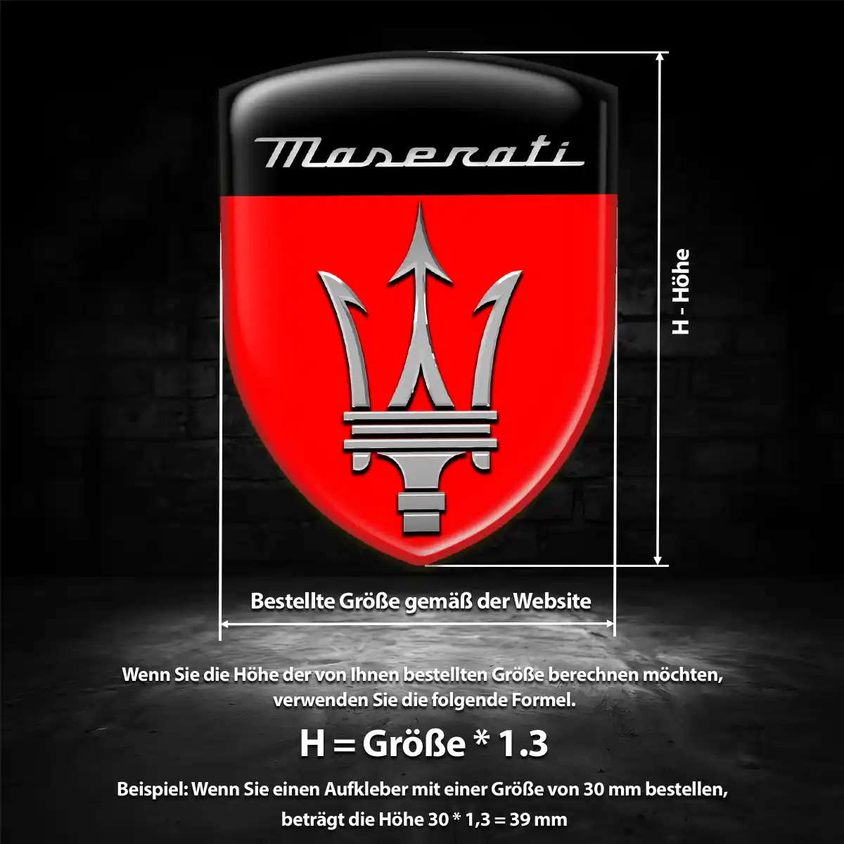 Maserati Emblem Aufkleber Auto Premium-Edition