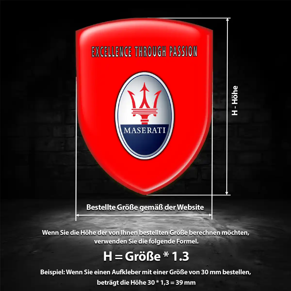 Maserati Emblem Aufkleber Premium-Edition