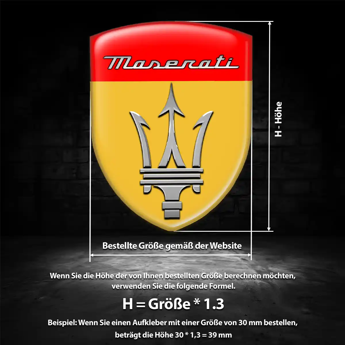 Maserati Emblem Aufkleber Premiumqualität