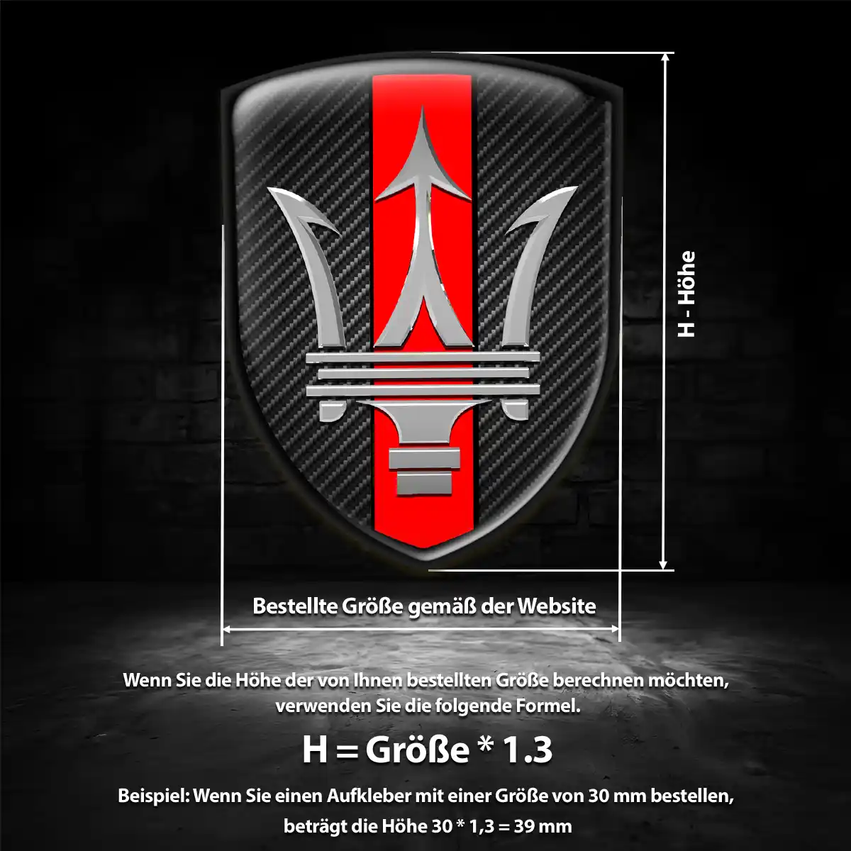Maserati Emblem Aufkleber Wappen Auto Hohe Qualität