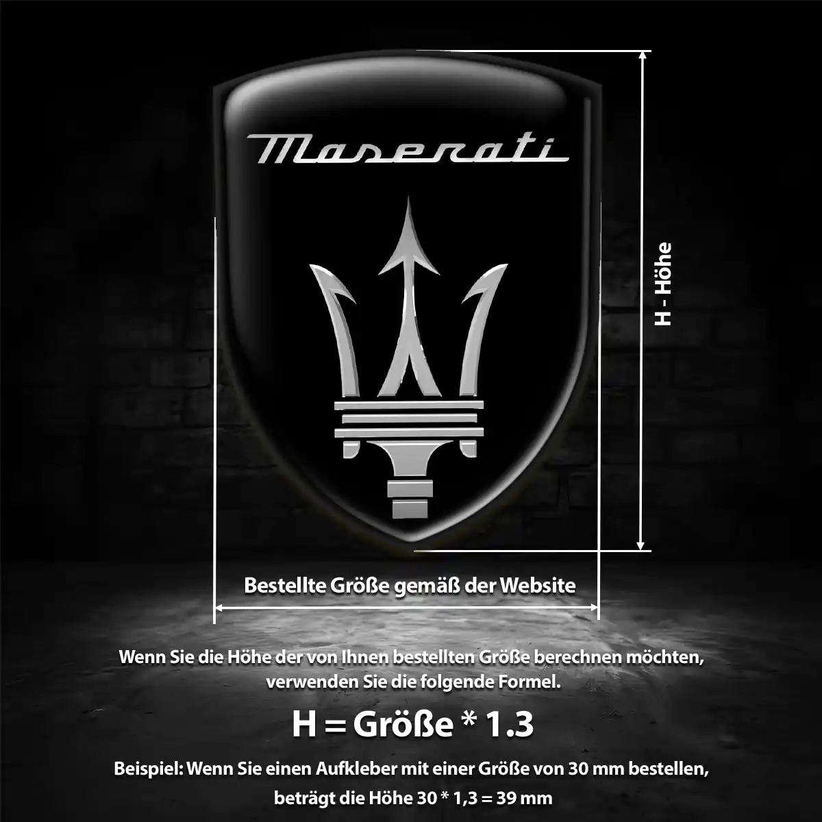 Maserati Emblem Aufkleber Wappen Auto Premium-Edition