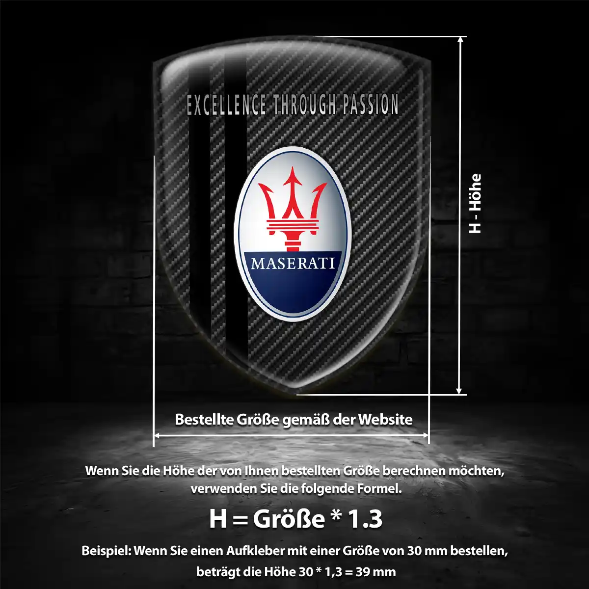 Maserati Emblem Aufkleber Wappen Hohe Qualität