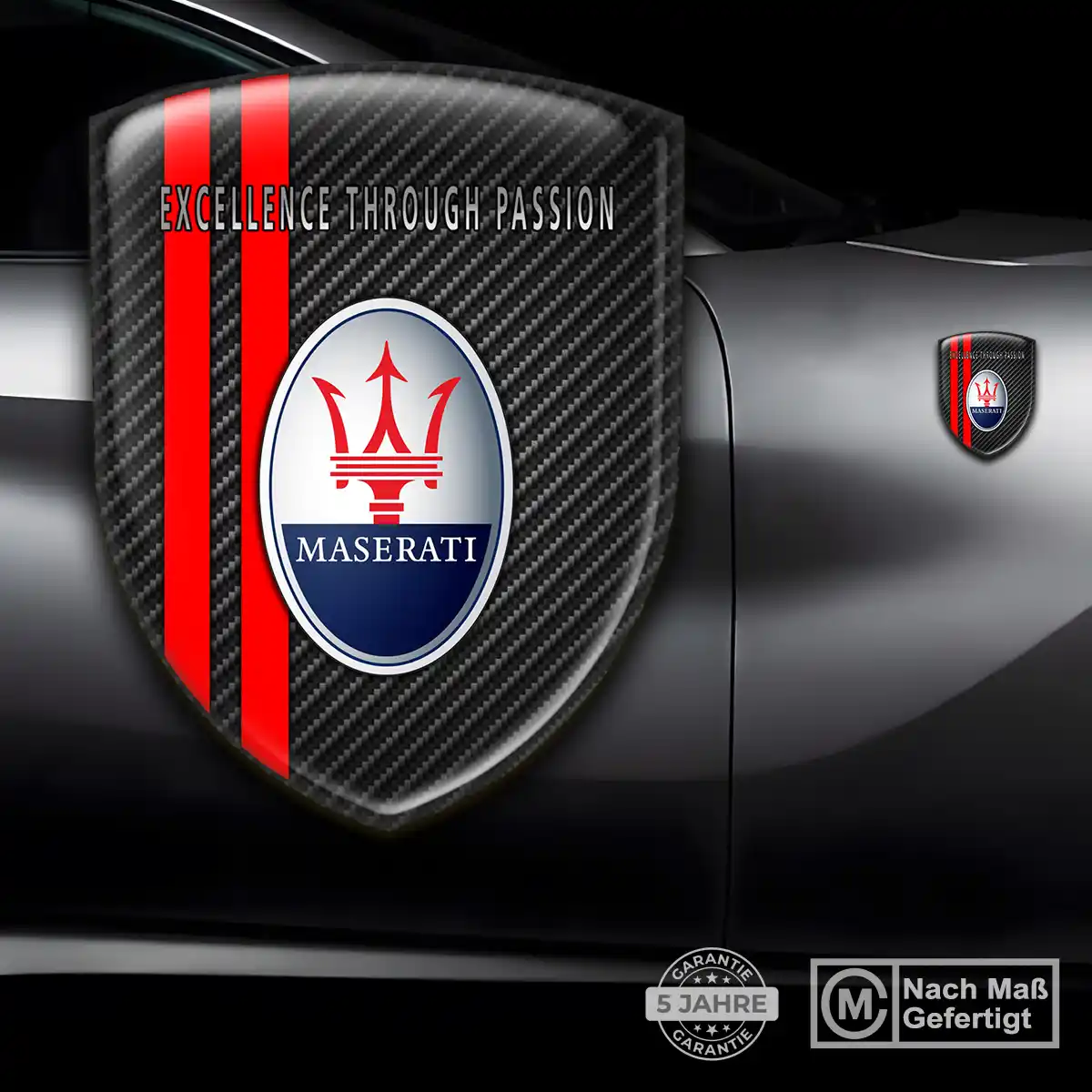 Maserati Emblem Aufkleber Wappen Premium-Edition