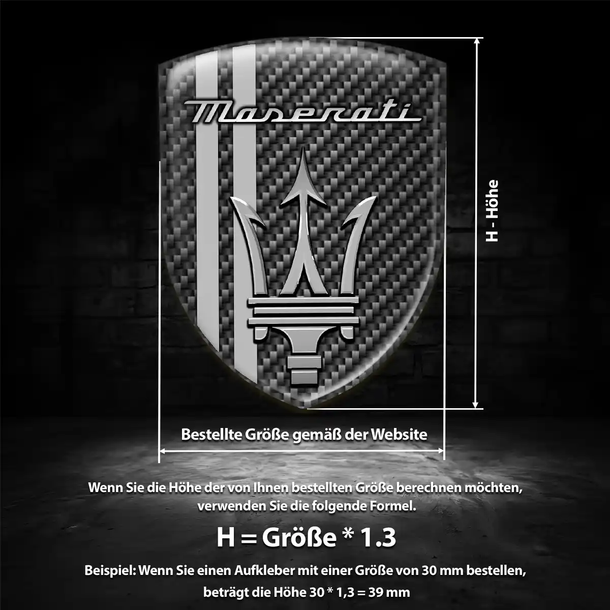 Maserati Emblem Aufkleber Wappen Stilvolles Design