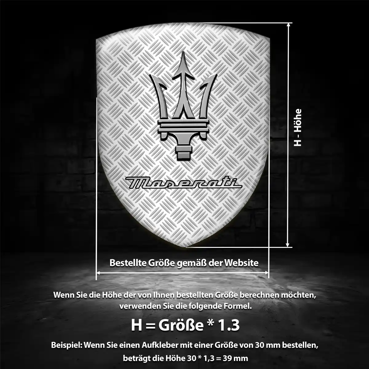 Maserati Emblem Wappen Aufkleber Auto Premium-Edition
