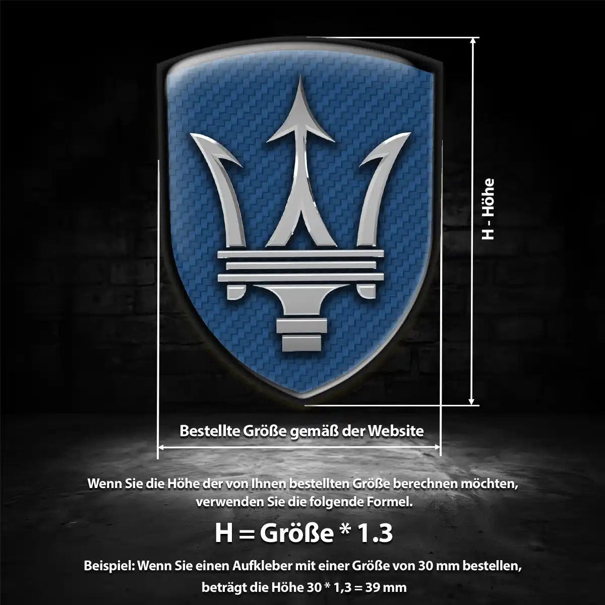 Maserati Emblem Wappen Aufkleber Hohe Qualität