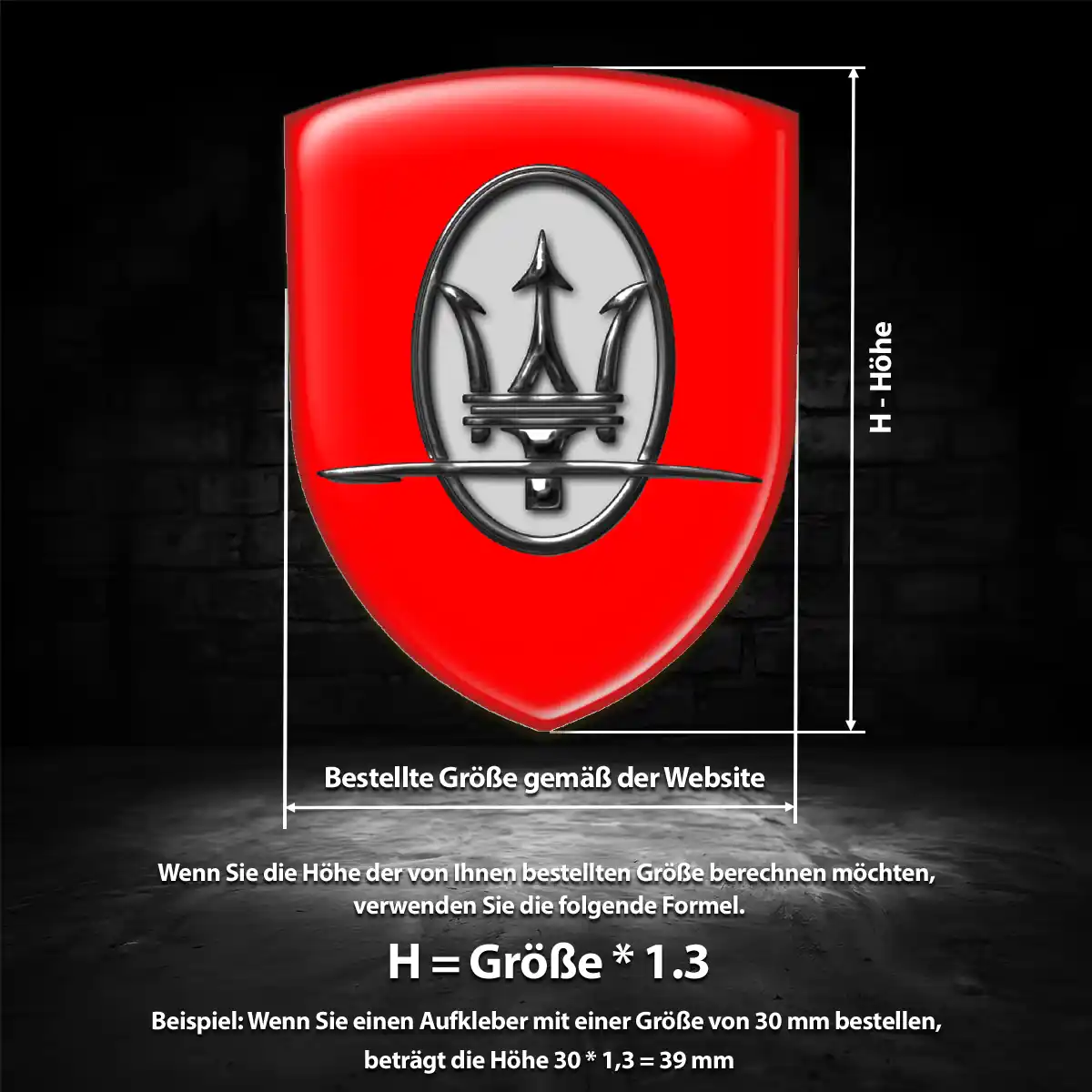 Maserati Emblem Wappen Aufkleber Premium-Edition