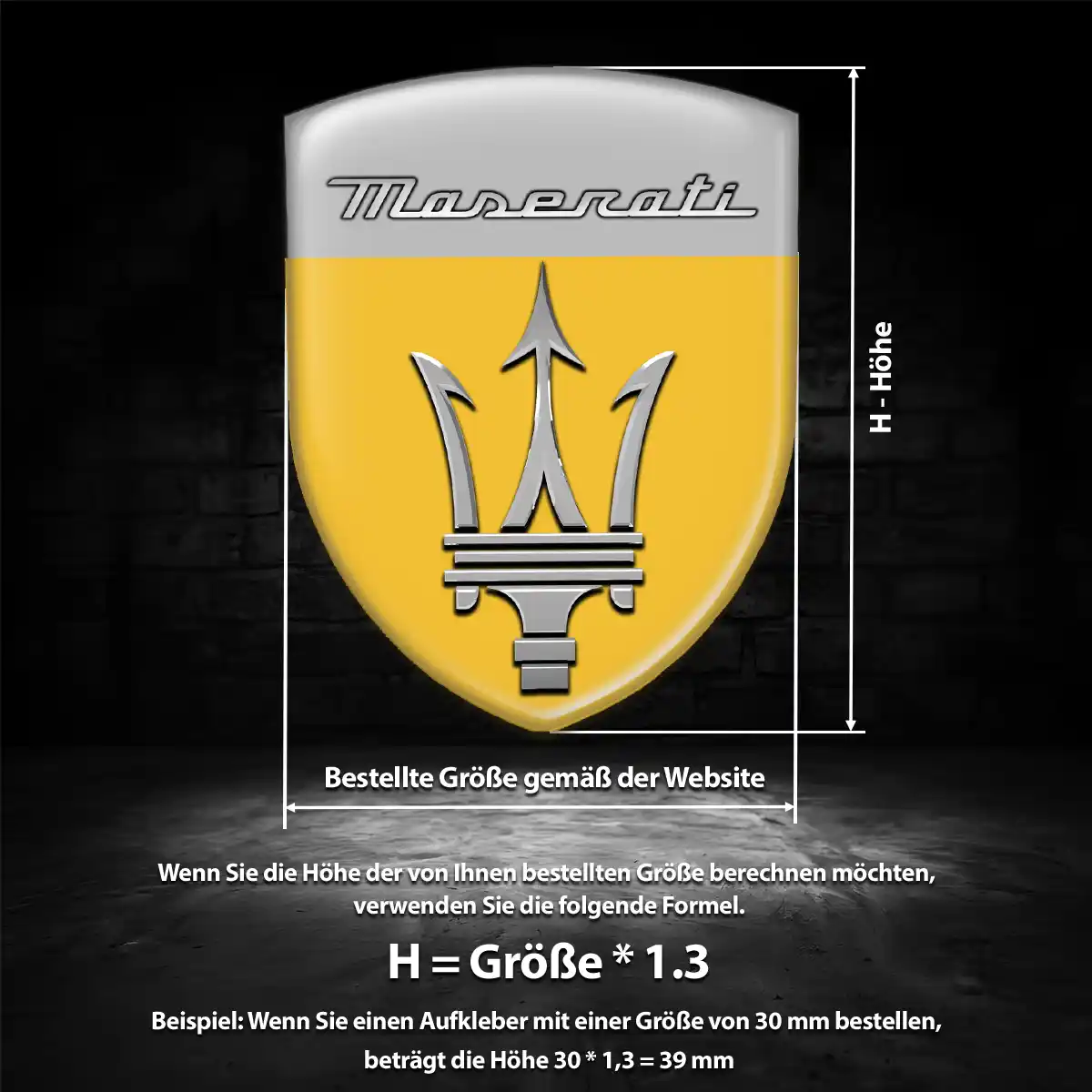 Maserati Emblem Wappen Aufkleber Stilvolles Design