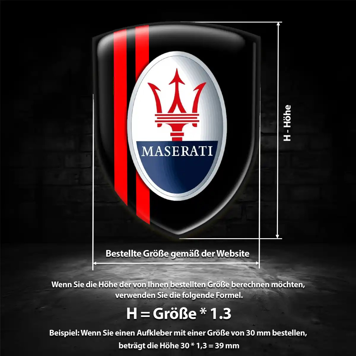 Maserati Emblem Wappen Auto Premium-Edition