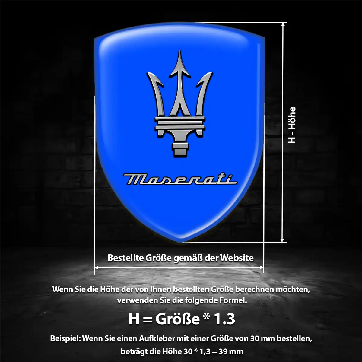 Maserati Emblem Wappen Premium-Edition