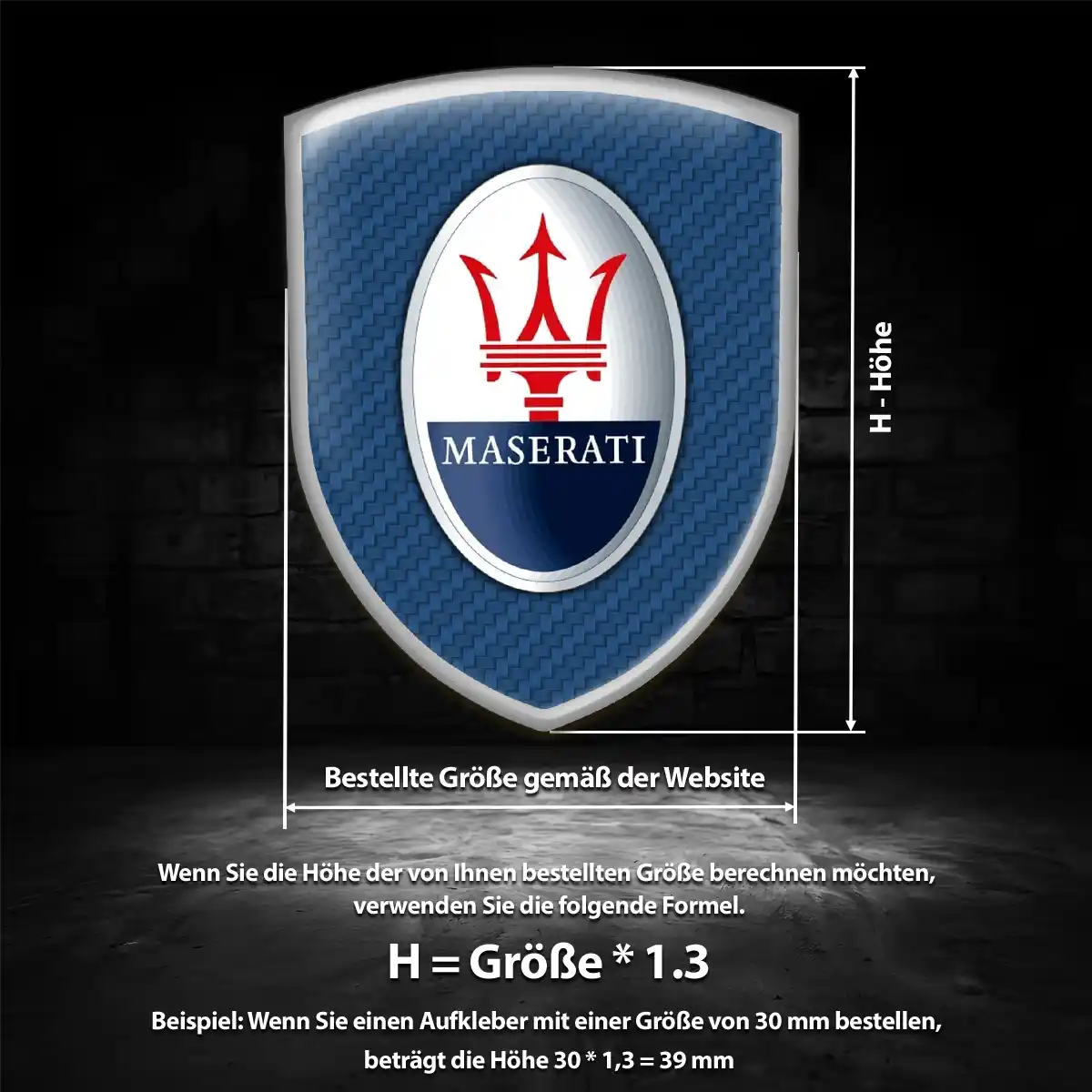 Maserati Emblem Wappen Premiumqualität