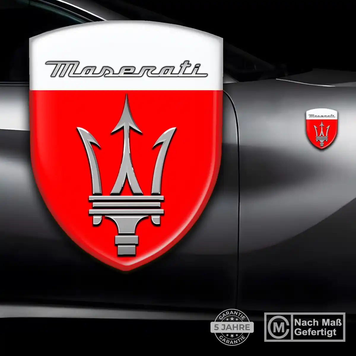 Maserati Embleme Silikon Aufkleber Premiumqualität