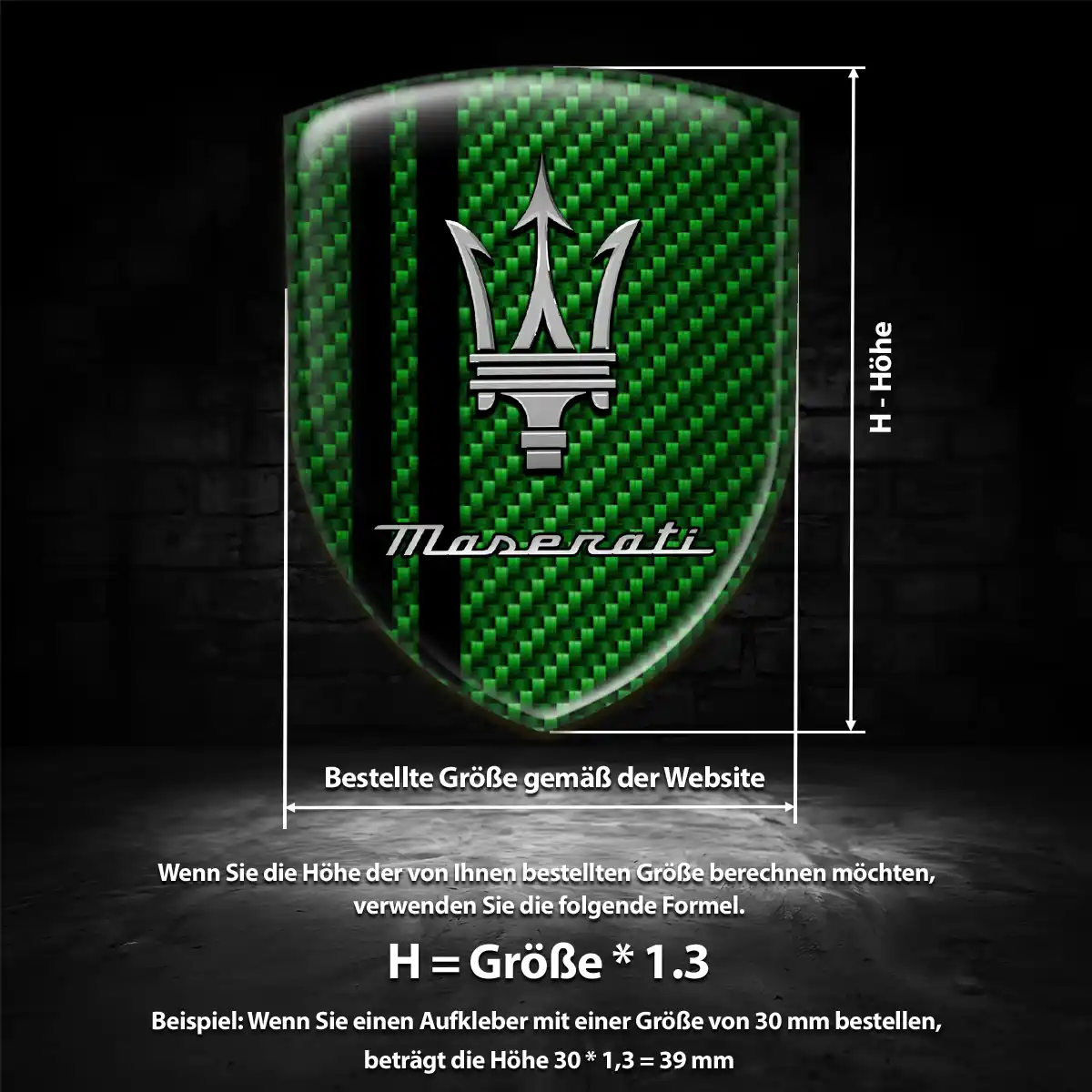 Maserati Silikon Aufkleber Embleme Auto Premium-Edition