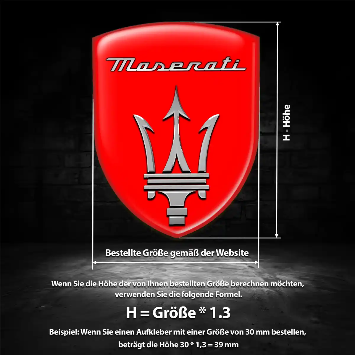 Maserati Silikon Aufkleber Premium-Edition