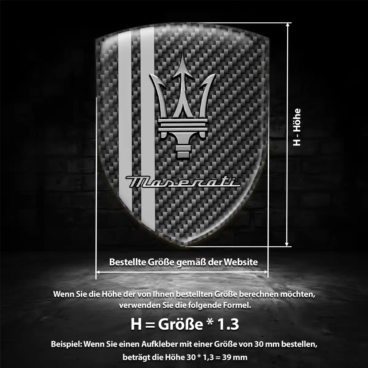 Maserati Silikon Aufkleber Wappen Auto Hohe Qualität