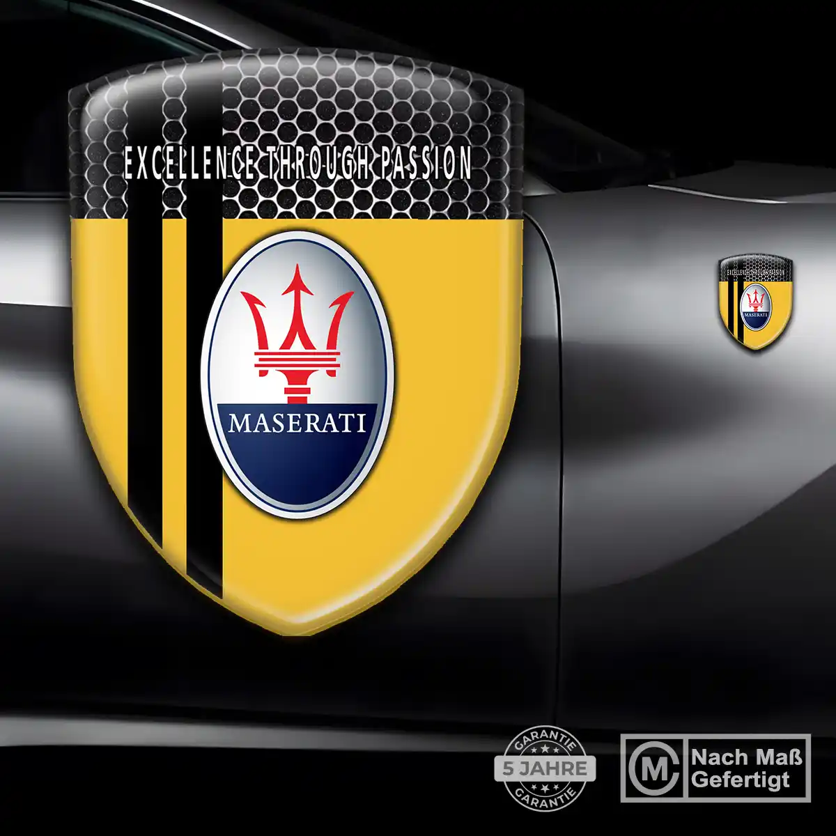 Maserati Silikon Aufkleber Wappen Auto Premium-Edition