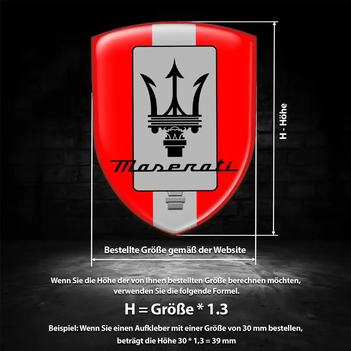 Maserati Silikon Aufkleber Wappen Auto Stilvolles Design