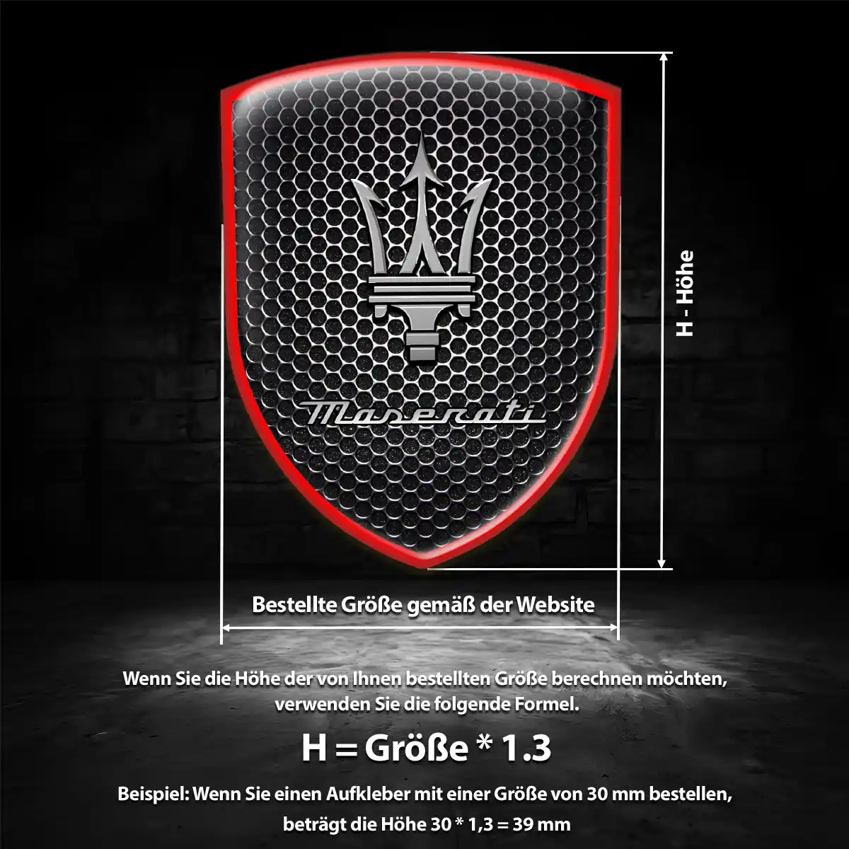 Maserati Silikon Aufkleber Wappen Hohe Qualität