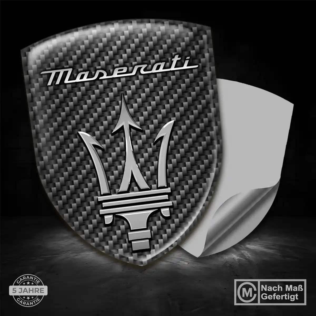 Maserati Silikon Aufkleber Wappen Premium-Edition