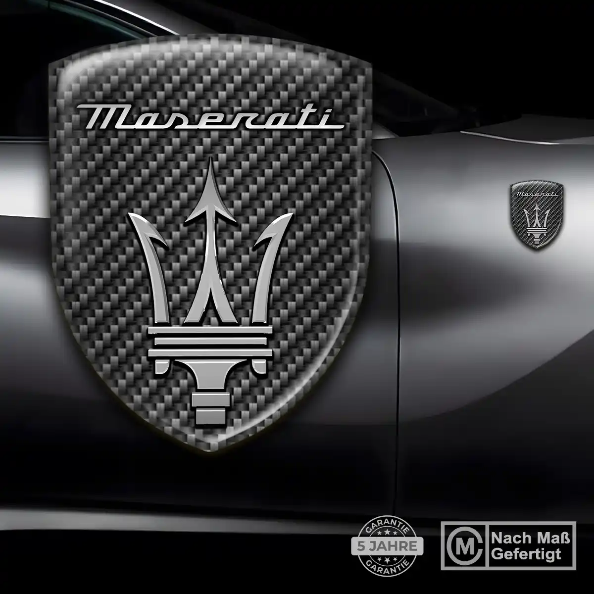 Maserati Silikon Aufkleber Wappen Premium-Edition